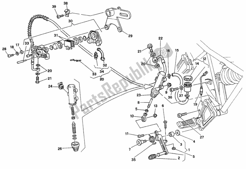 Alle onderdelen voor de Achterremsysteem 016056-024036 van de Ducati Supersport 900 SS 1997